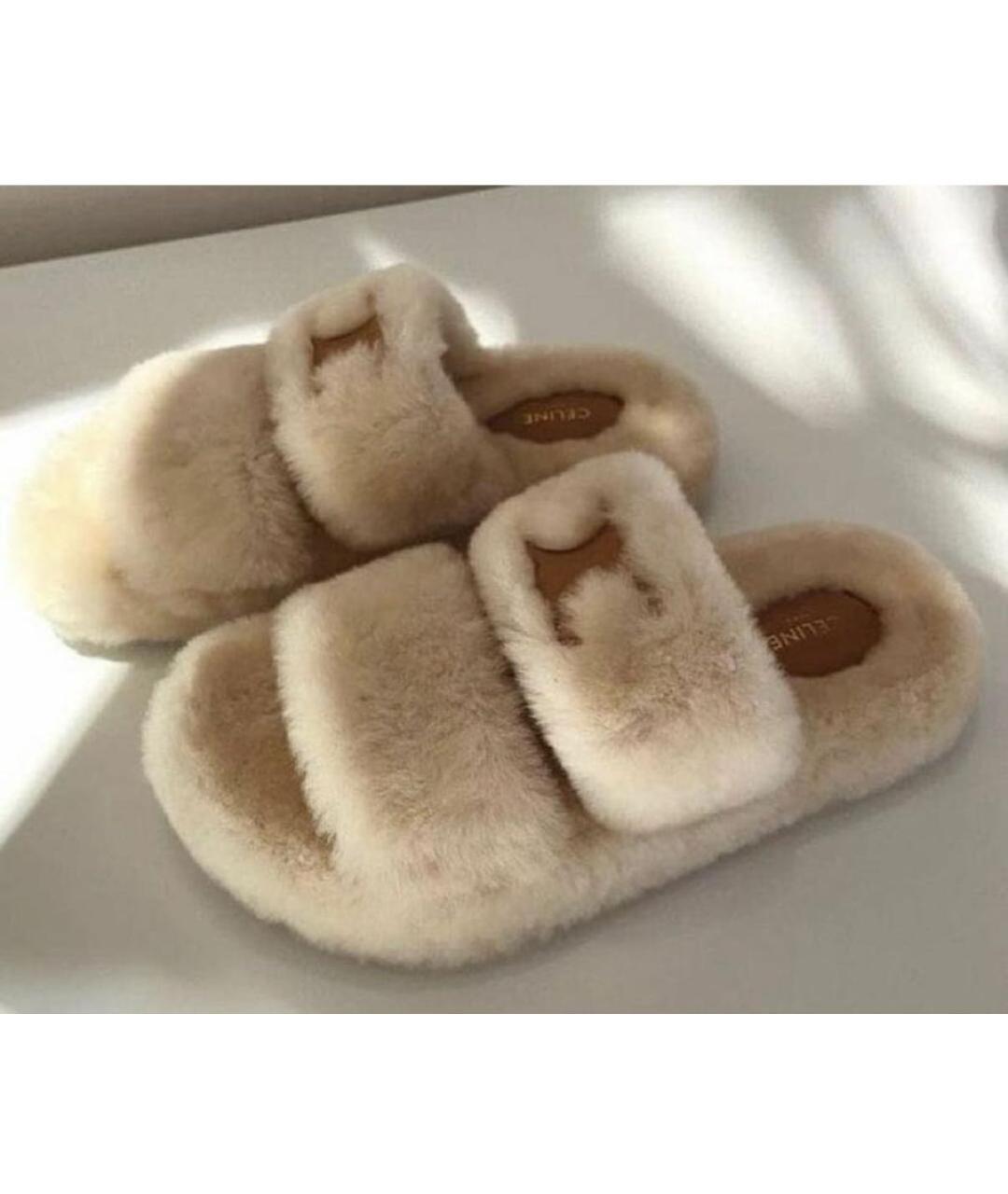 CELINE Бежевые шлепанцы, фото 3