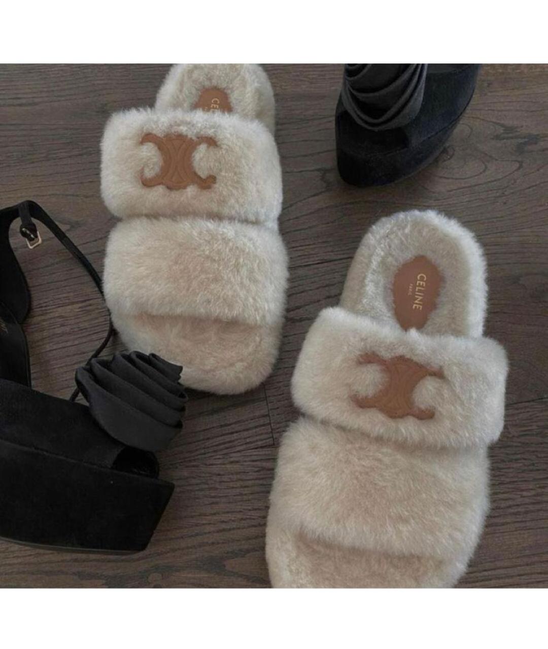 CELINE Бежевые шлепанцы, фото 2