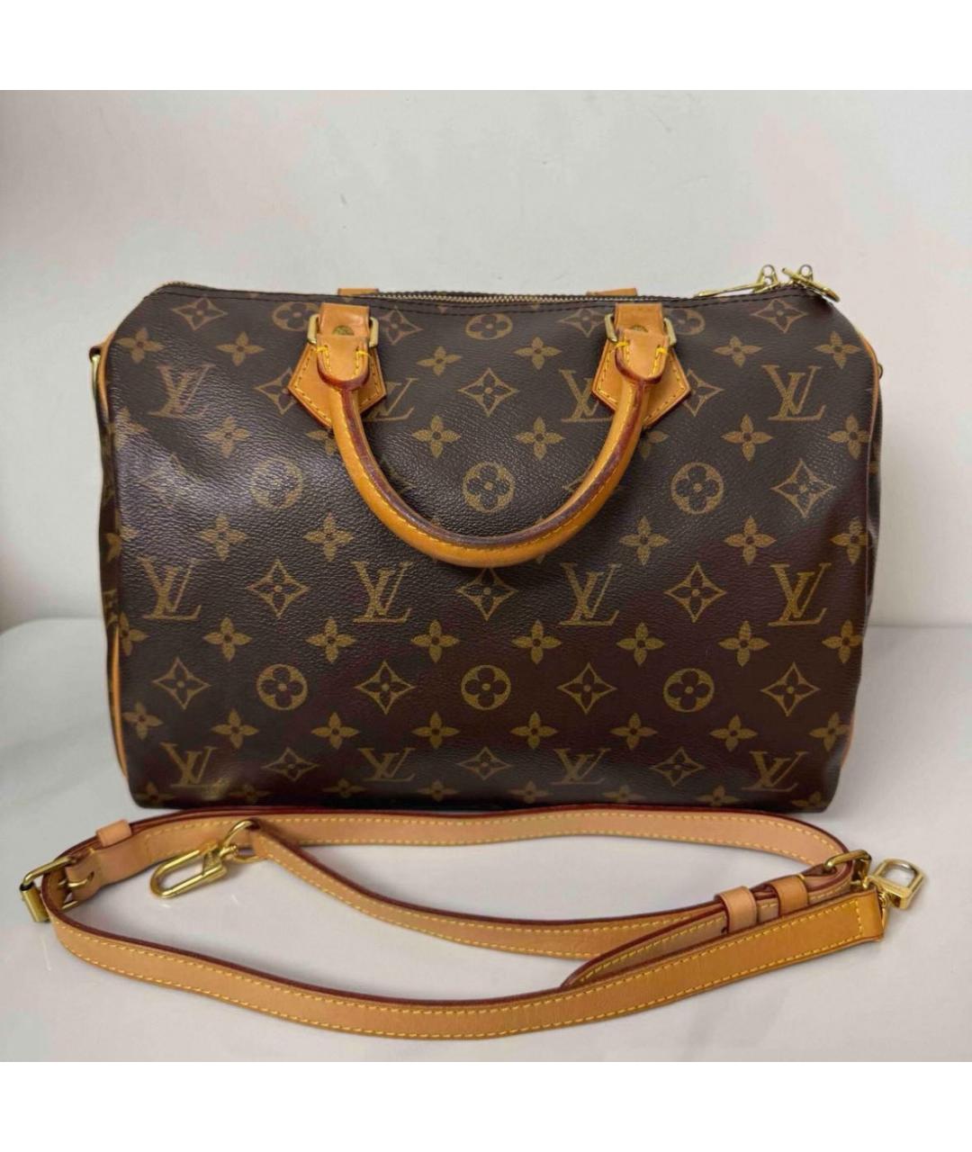 LOUIS VUITTON Коричневая сумка с короткими ручками, фото 2