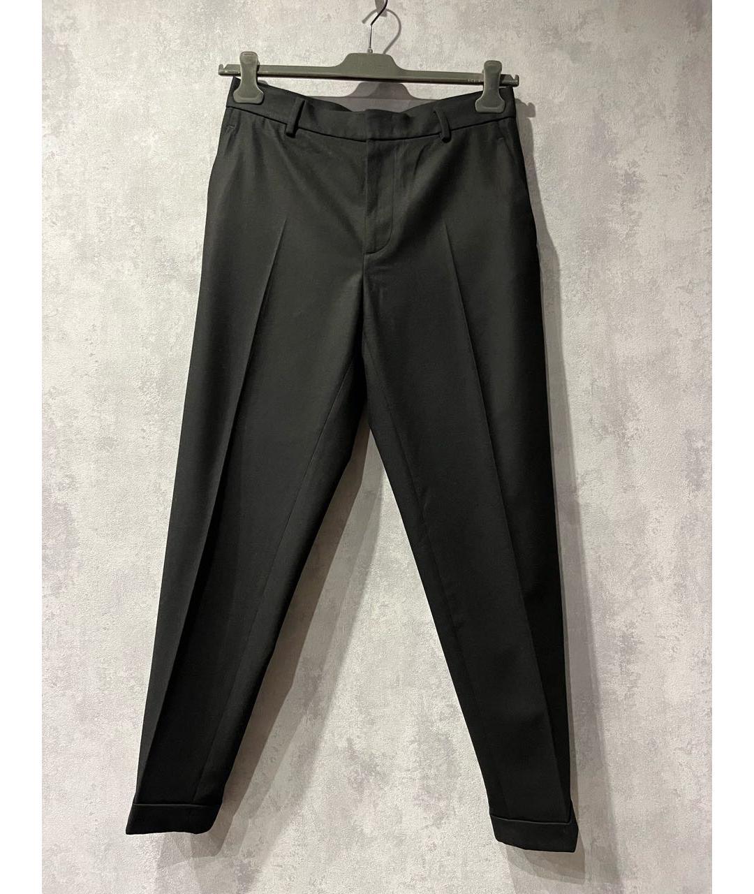 COS Черные шерстяные прямые брюки, фото 6