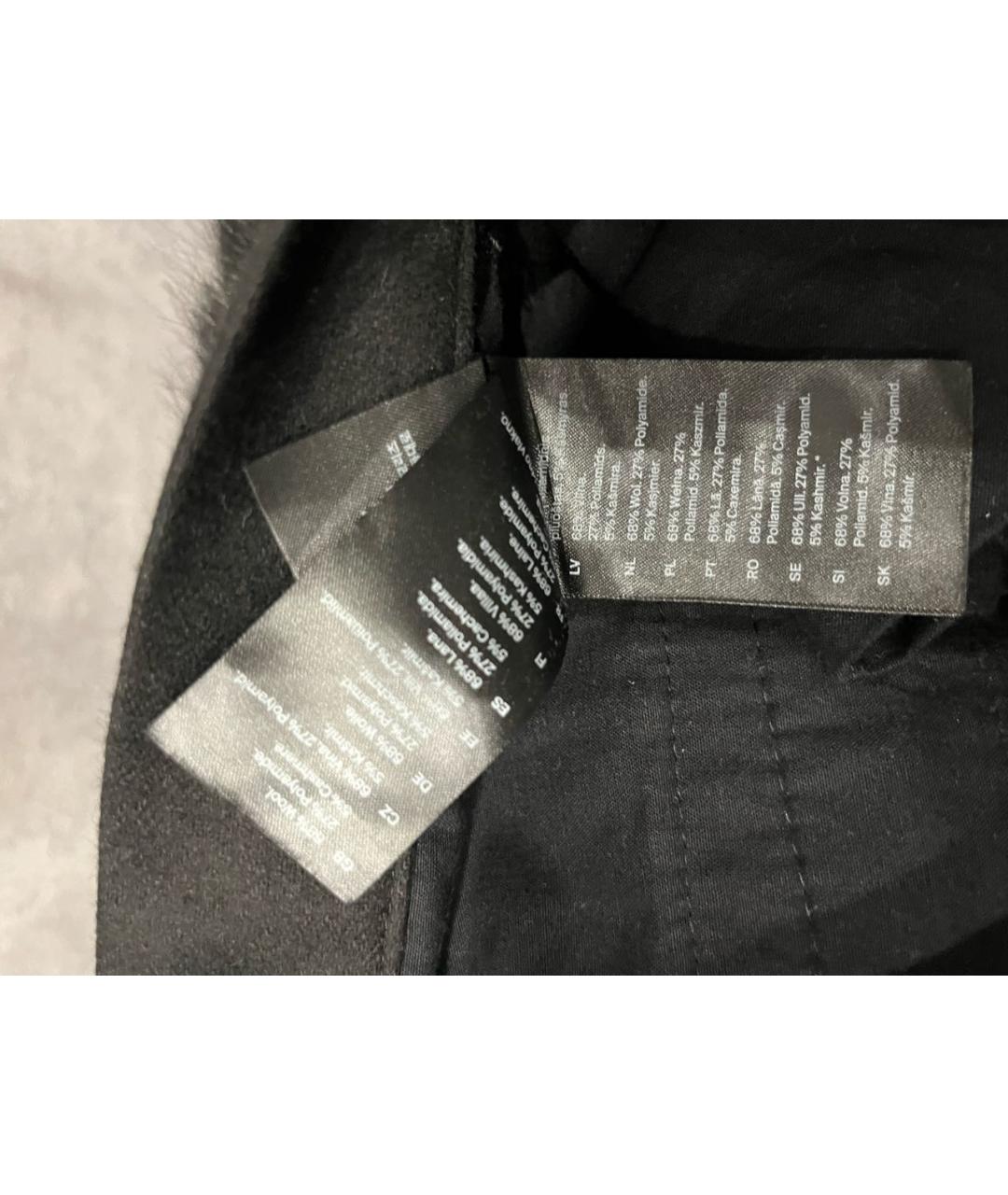 COS Черные шерстяные прямые брюки, фото 5