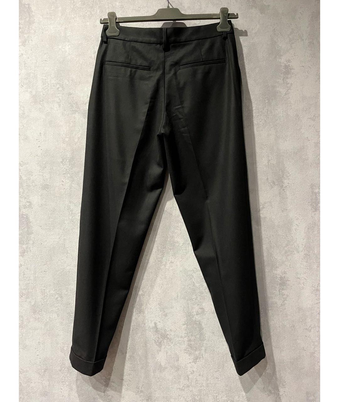 COS Черные шерстяные прямые брюки, фото 3