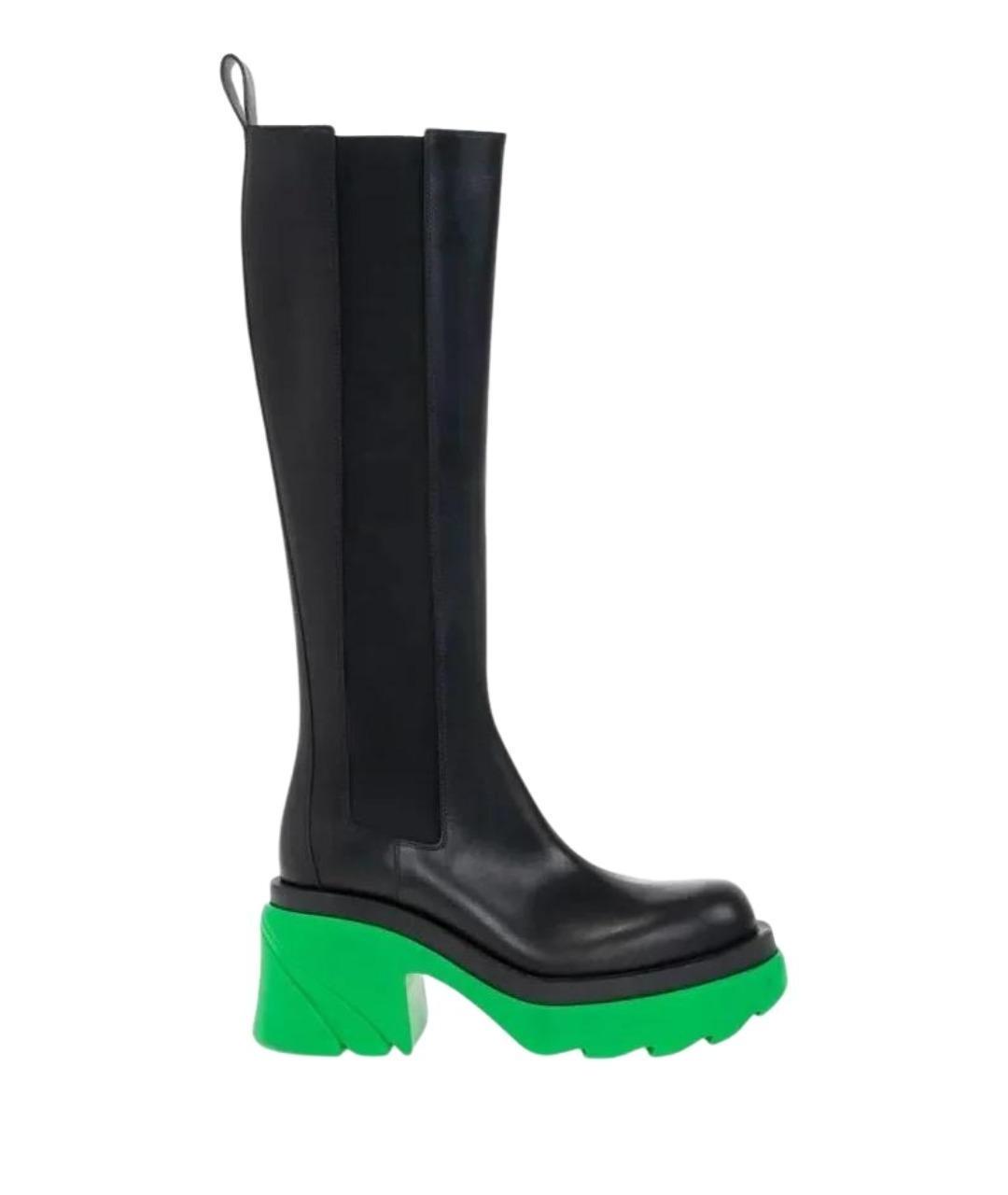 BOTTEGA VENETA Черные кожаные сапоги, фото 1