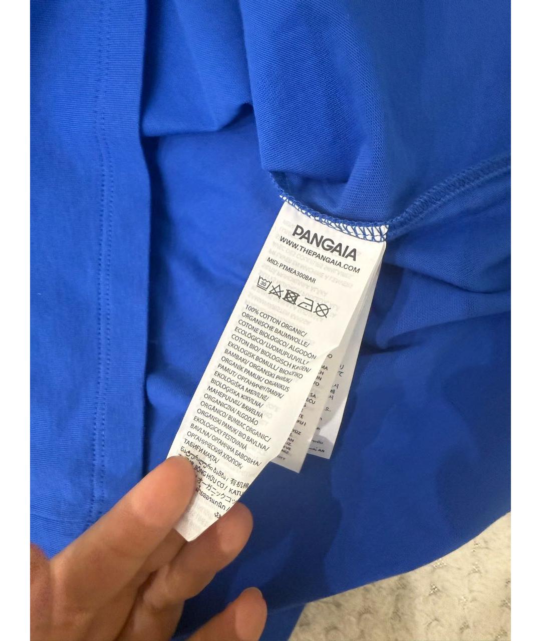 THE PANGAIA Синяя хлопковая футболка, фото 4