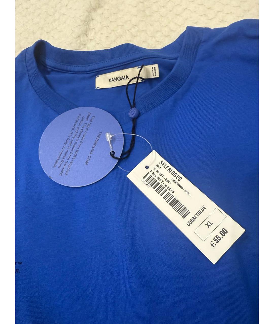 THE PANGAIA Синяя хлопковая футболка, фото 3