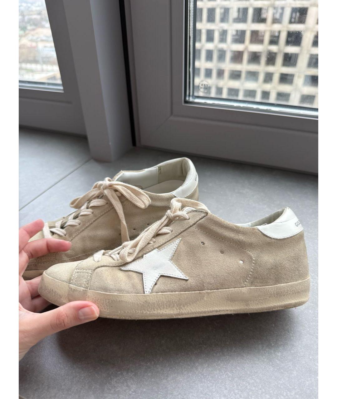 GOLDEN GOOSE DELUXE BRAND Бежевые замшевые кеды, фото 6