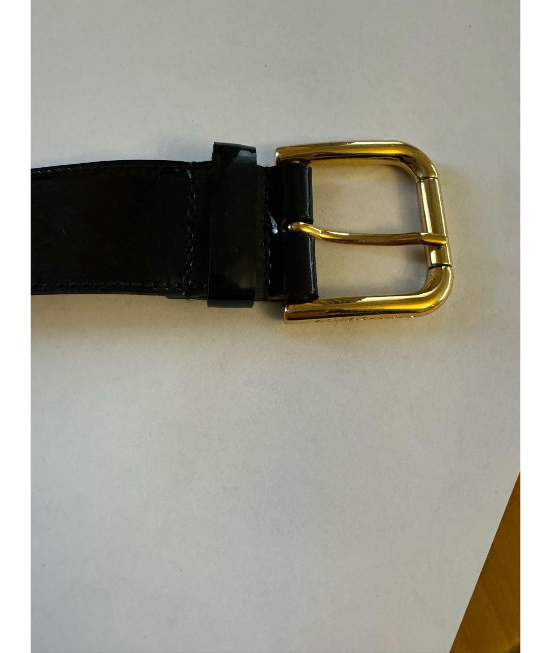 DOLCE&GABBANA Черный ремень из лакированной кожи, фото 2