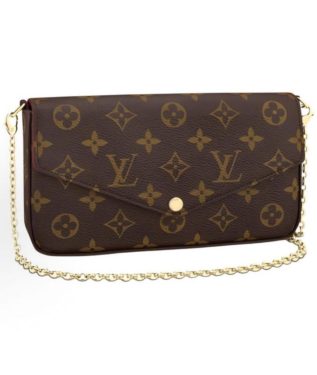 LOUIS VUITTON Коричневая кожаная сумка через плечо, фото 5