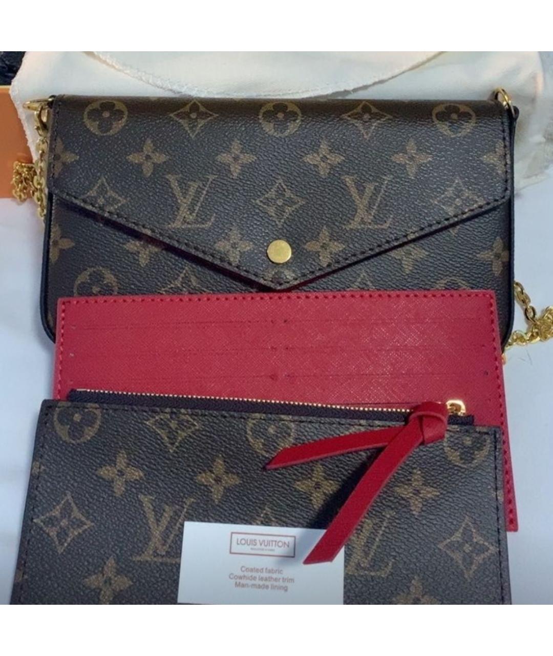 LOUIS VUITTON Коричневая кожаная сумка через плечо, фото 3