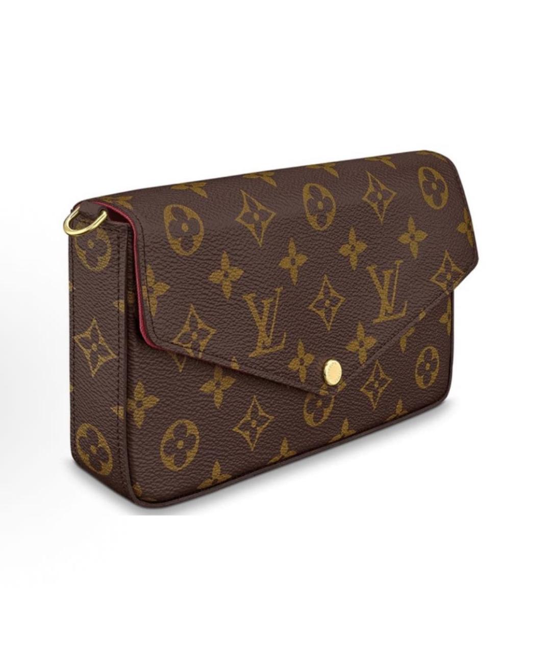 LOUIS VUITTON Коричневая кожаная сумка через плечо, фото 2