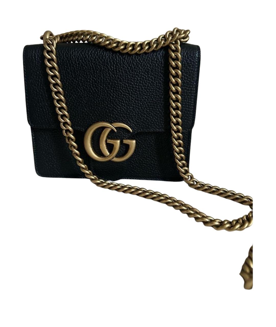 GUCCI Черная кожаная сумка через плечо, фото 1