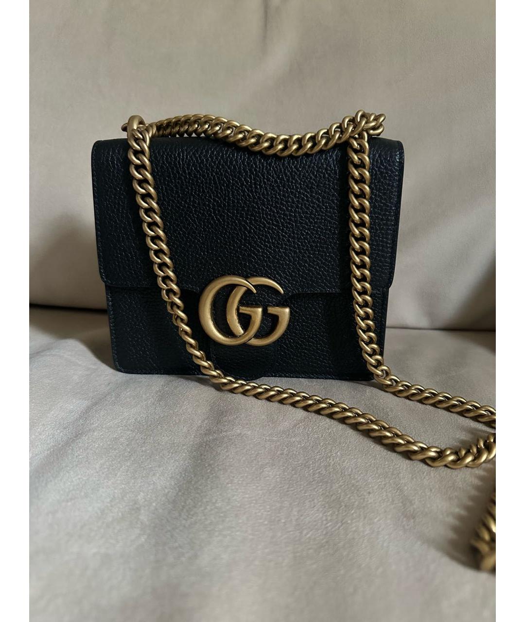 GUCCI Черная кожаная сумка через плечо, фото 8