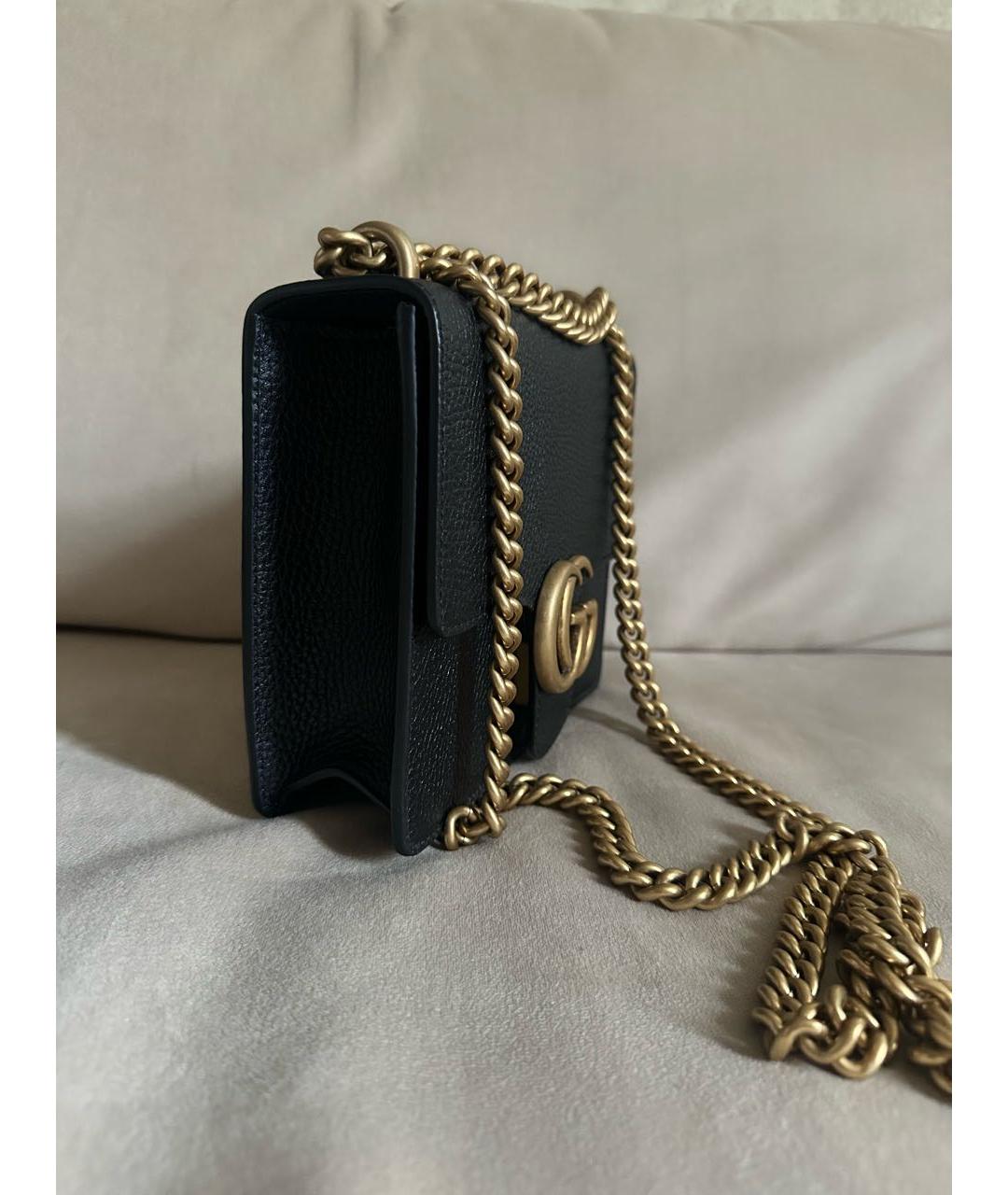 GUCCI Черная кожаная сумка через плечо, фото 2