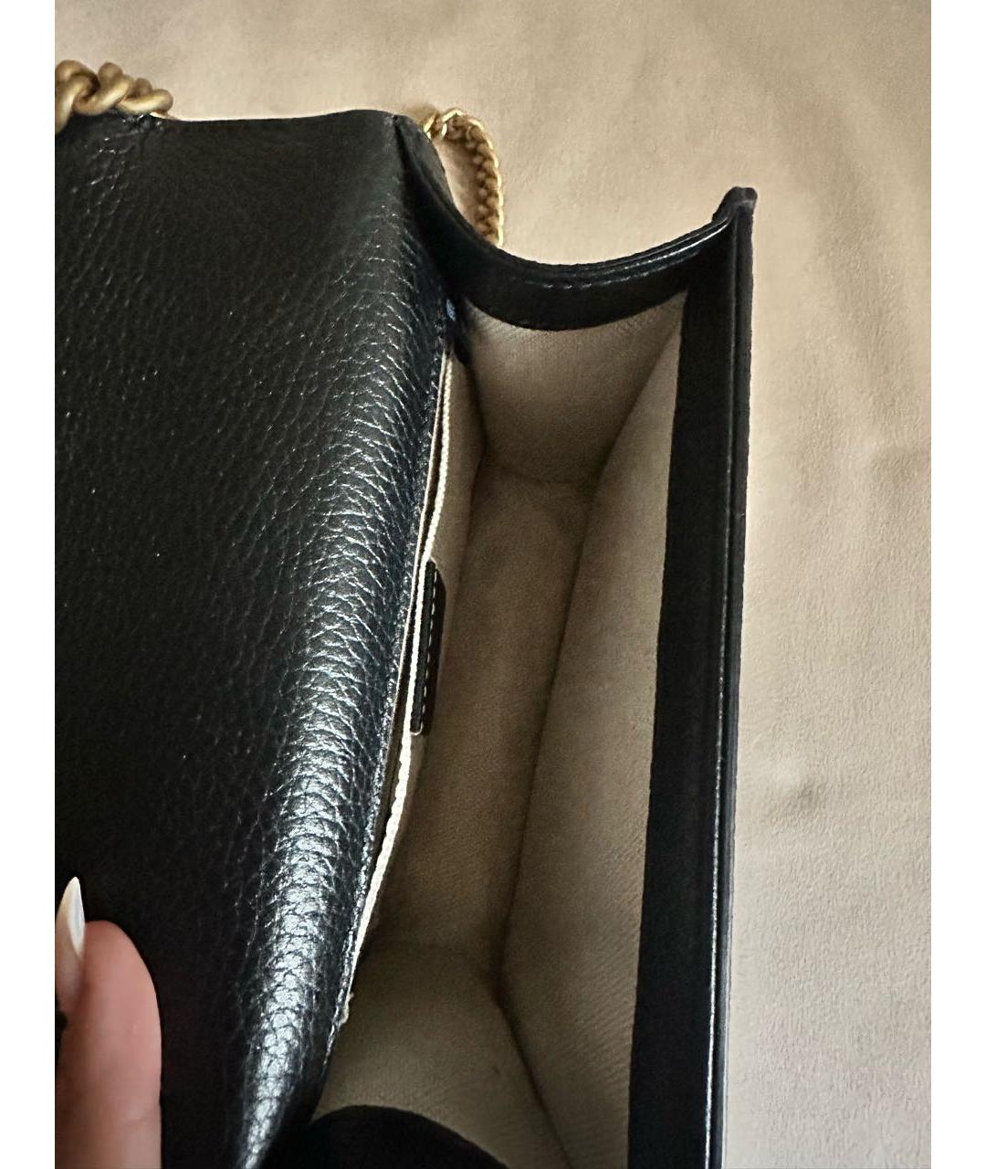 GUCCI Черная кожаная сумка через плечо, фото 4
