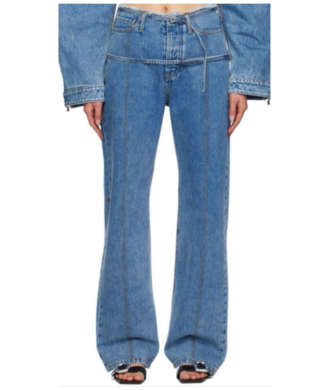 JACQUEMUS Голубые хлопковые прямые джинсы, фото 8