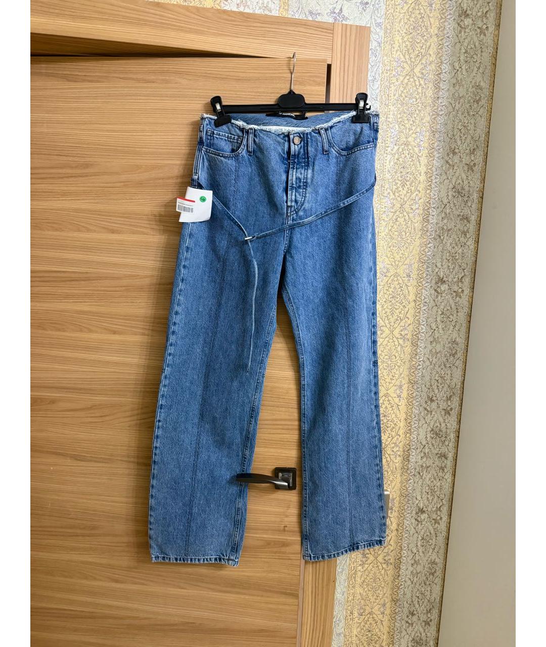 JACQUEMUS Голубые хлопковые прямые джинсы, фото 6