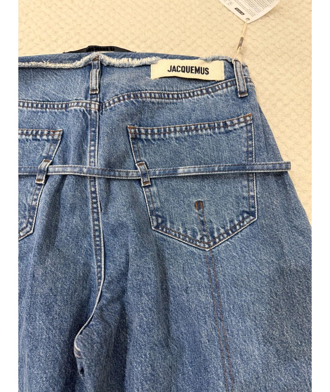 JACQUEMUS Голубые хлопковые прямые джинсы, фото 5