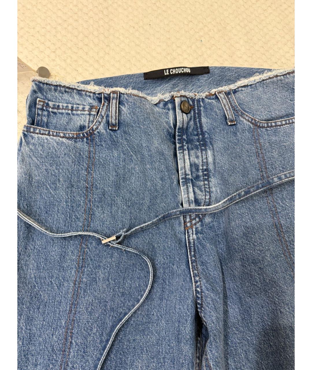 JACQUEMUS Голубые хлопковые прямые джинсы, фото 3