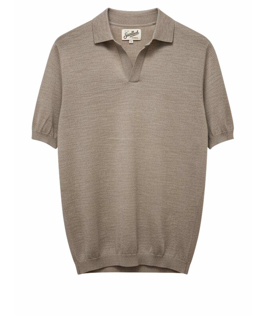 MC2 SAINT BARTH Бежевое поло с коротким рукавом, фото 1