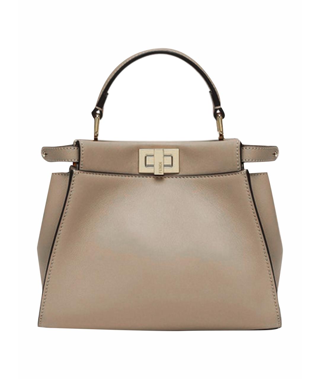 FENDI Хаки кожаная сумка через плечо, фото 1