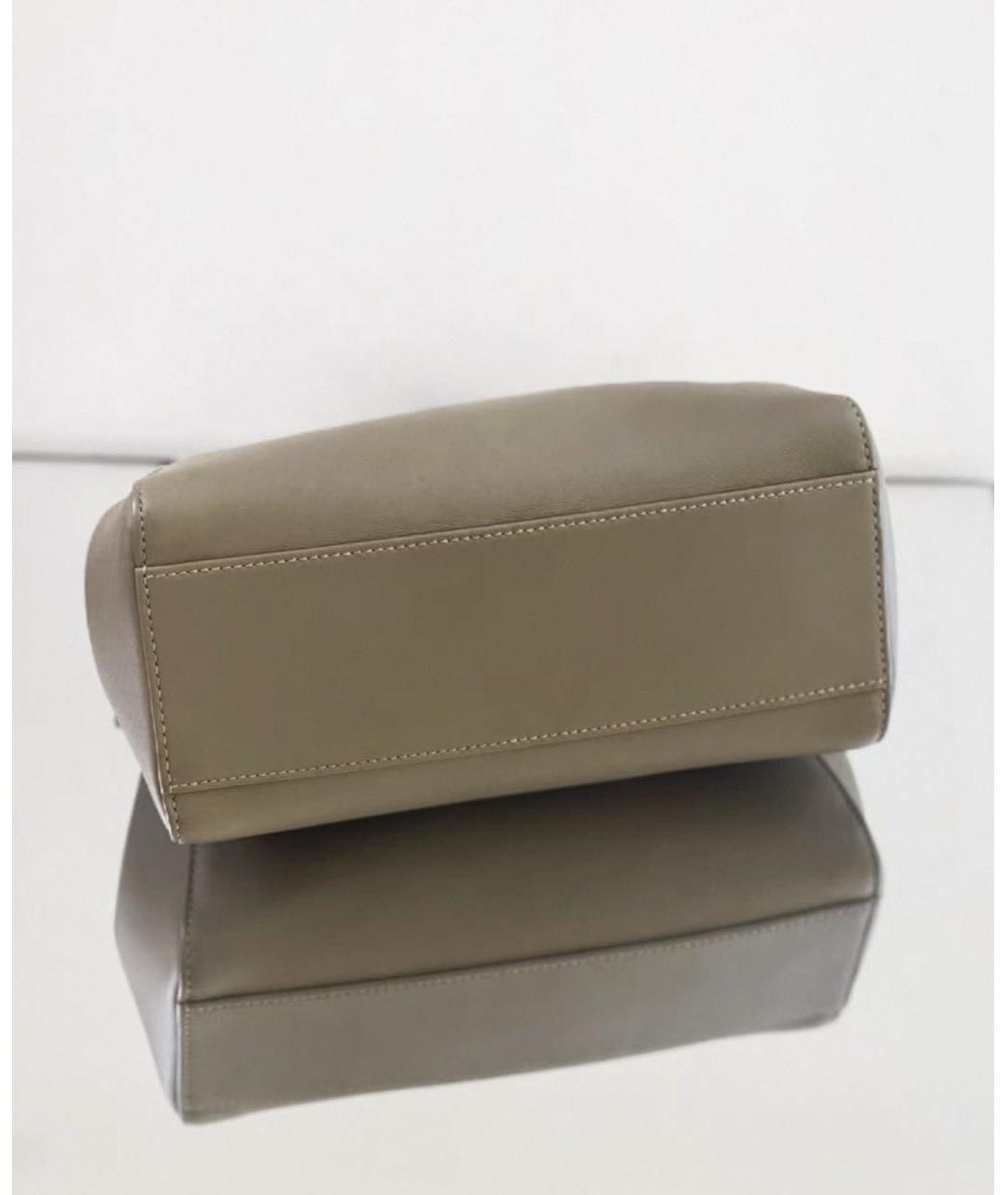 FENDI Хаки кожаная сумка через плечо, фото 4