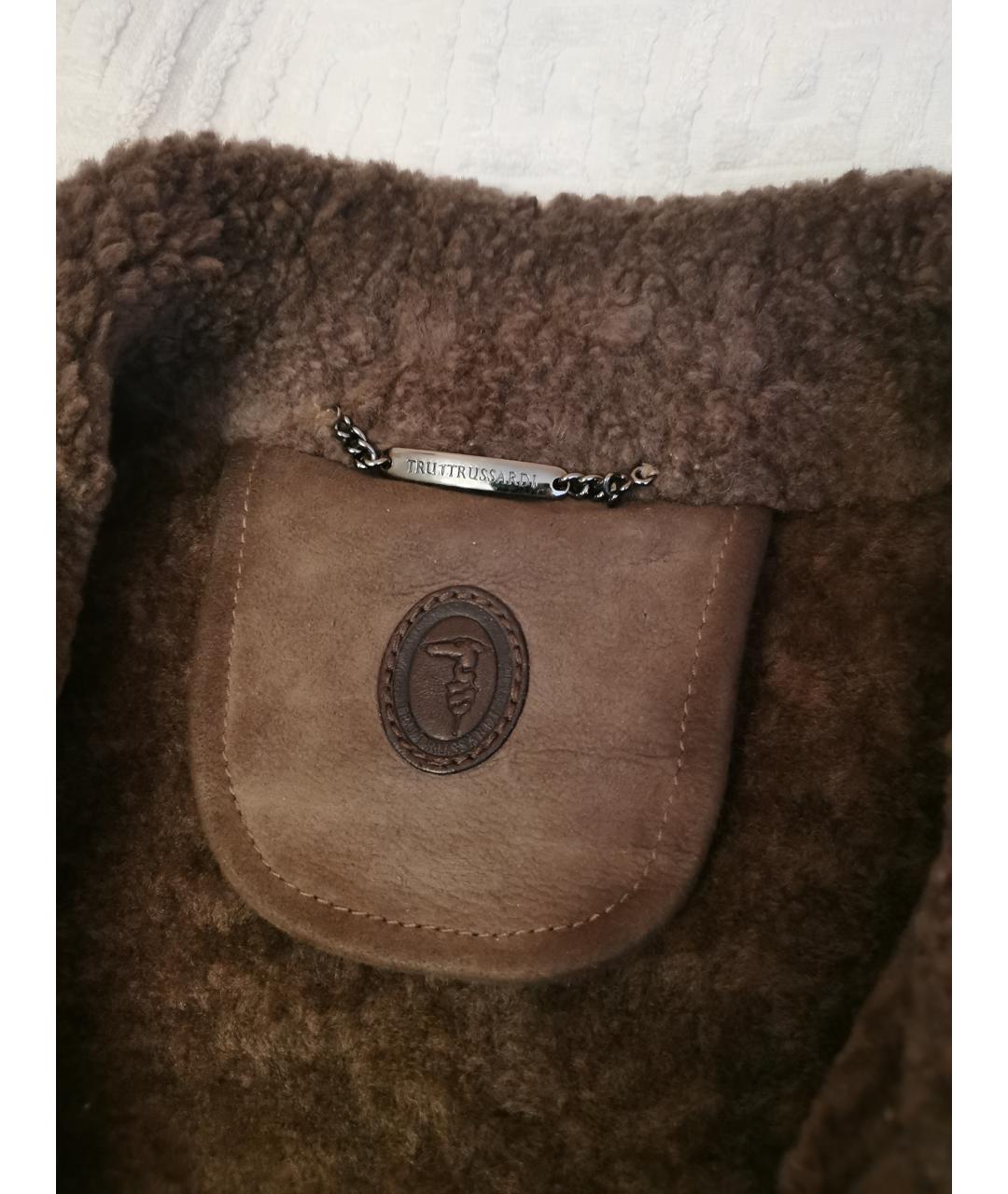 TRUSSARDI Коричневая замшевая дубленка/шуба, фото 3