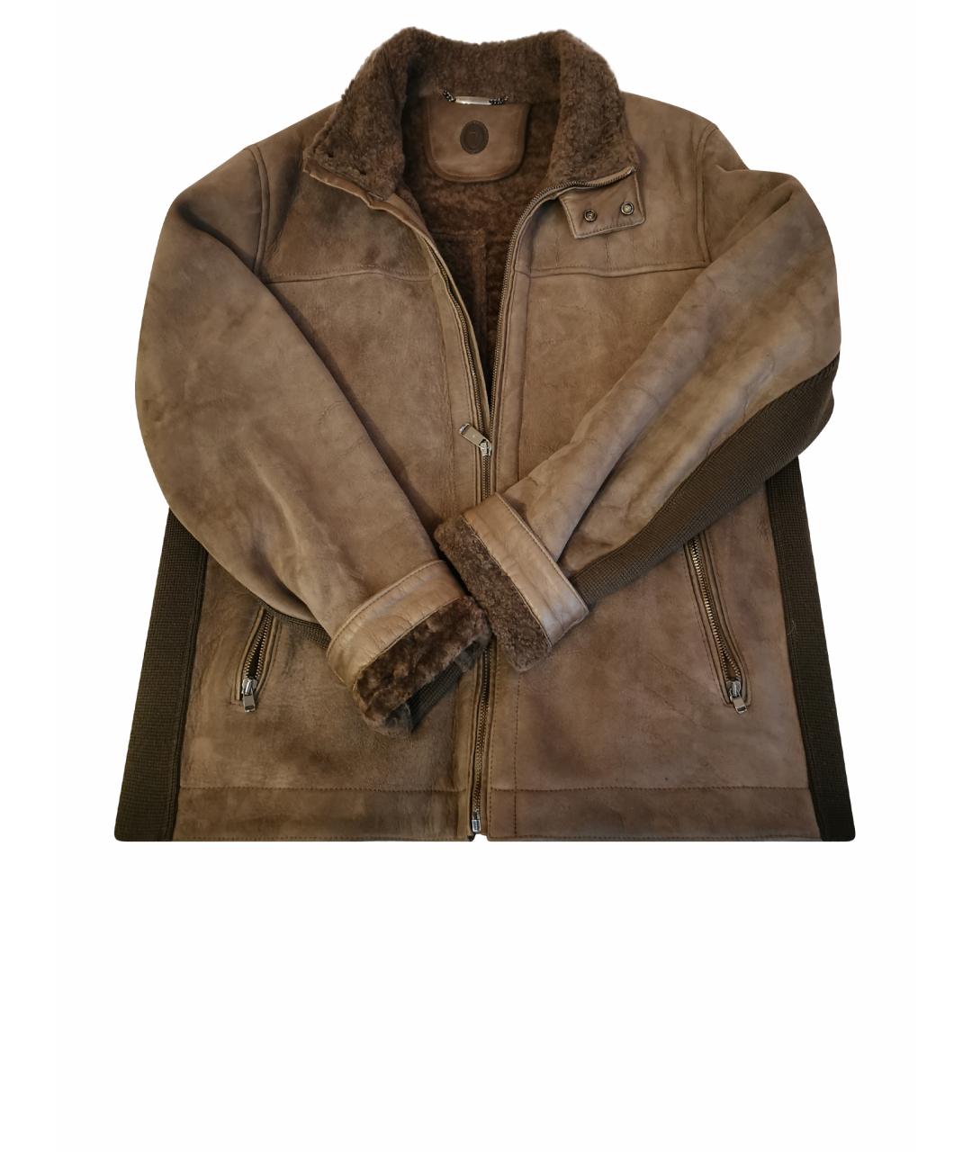 TRUSSARDI Коричневая замшевая дубленка/шуба, фото 1