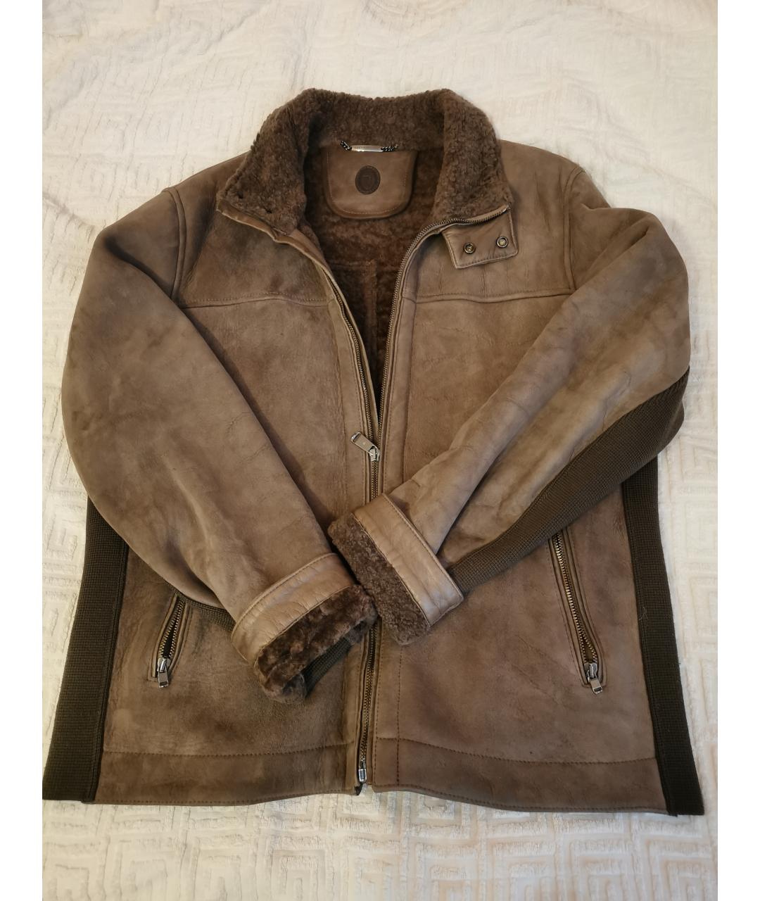 TRUSSARDI Коричневая замшевая дубленка/шуба, фото 5