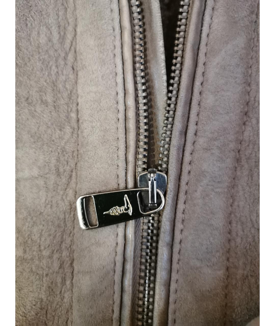 TRUSSARDI Коричневая замшевая дубленка/шуба, фото 4