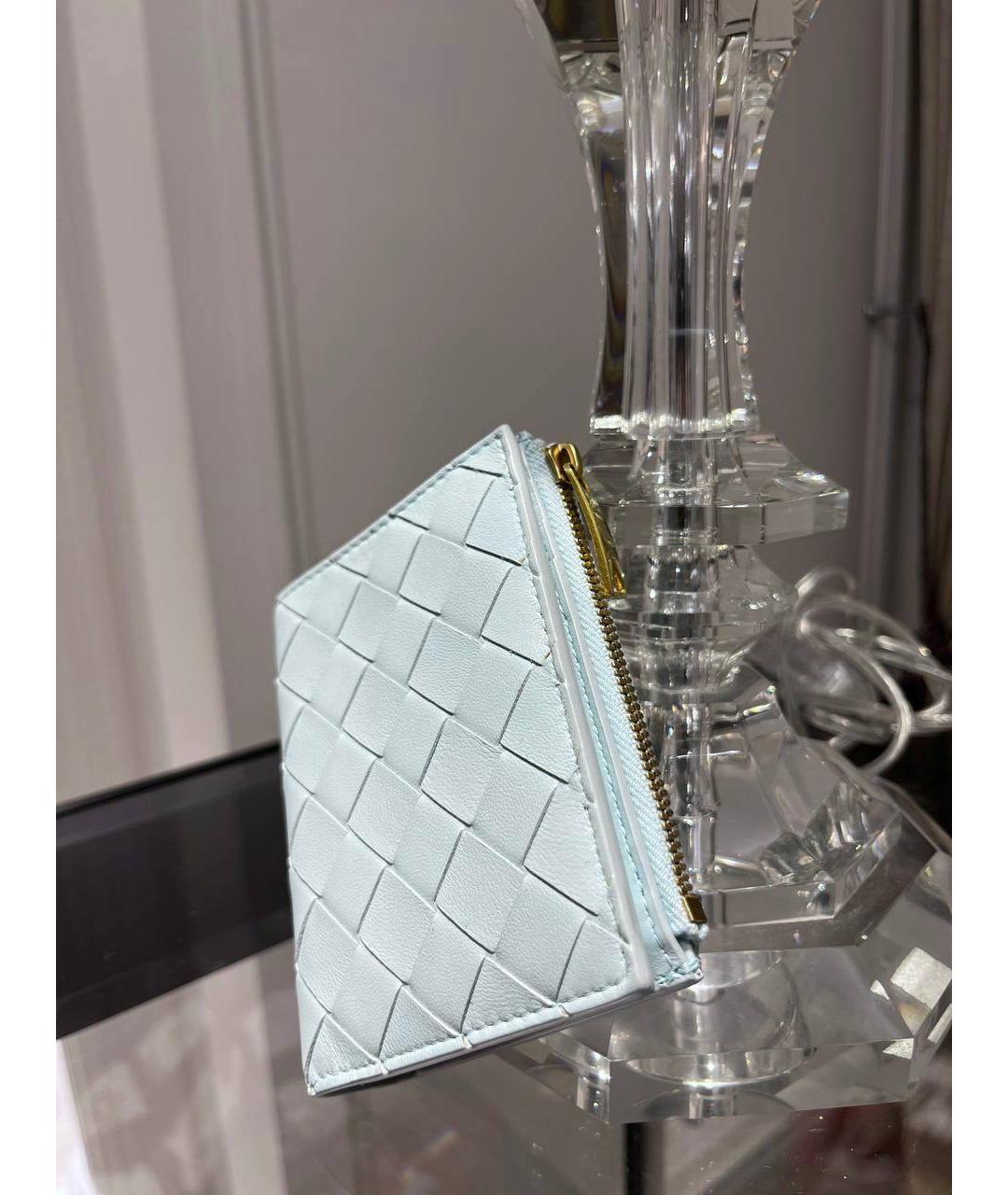 BOTTEGA VENETA Белый кожаный кошелек, фото 4