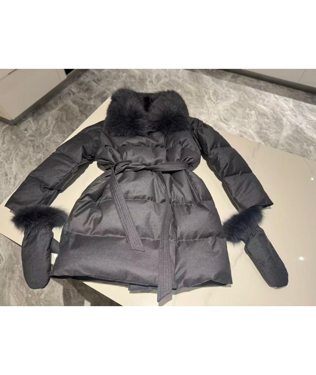 YVES SALOMON Антрацитовый пуховик, фото 7