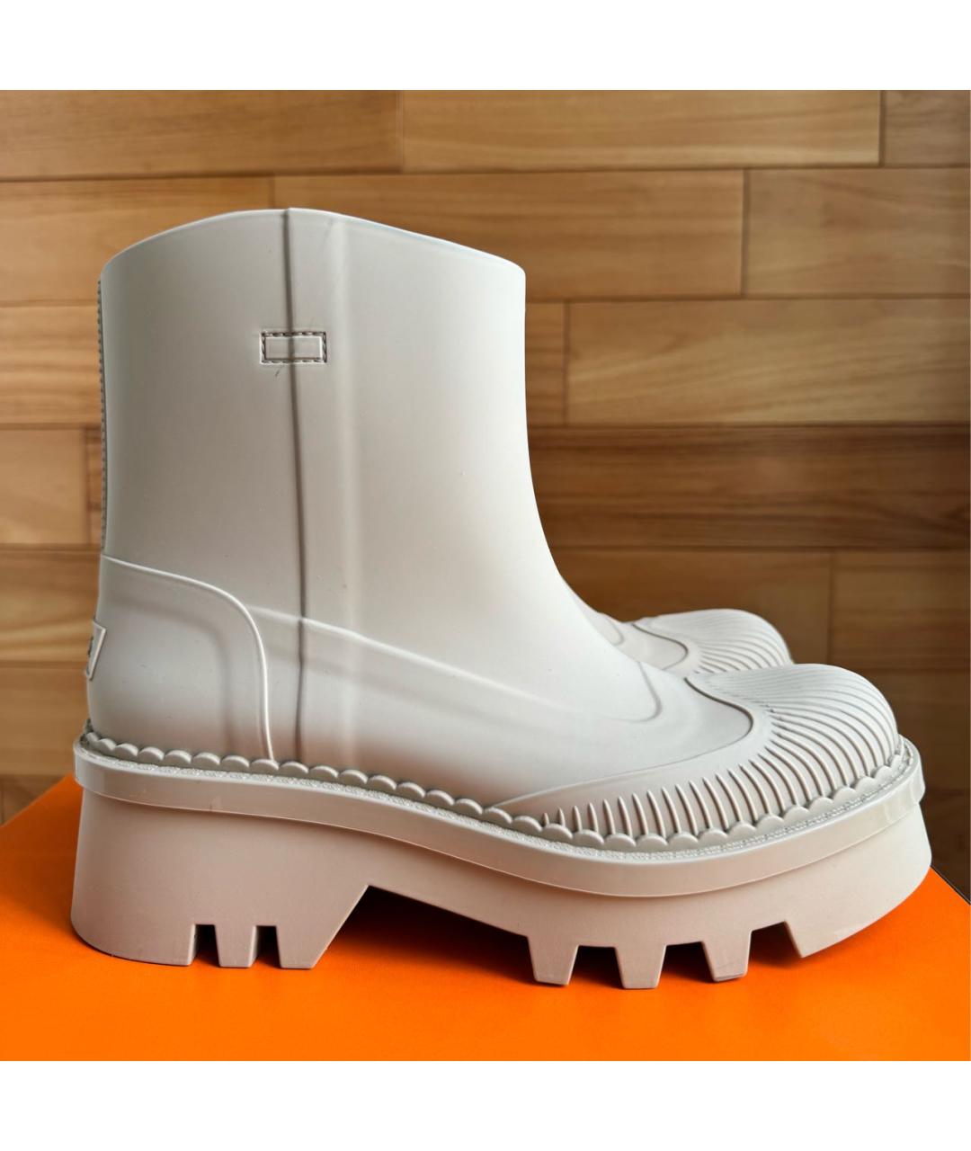 CHLOE Бежевые резиновые сапоги, фото 9