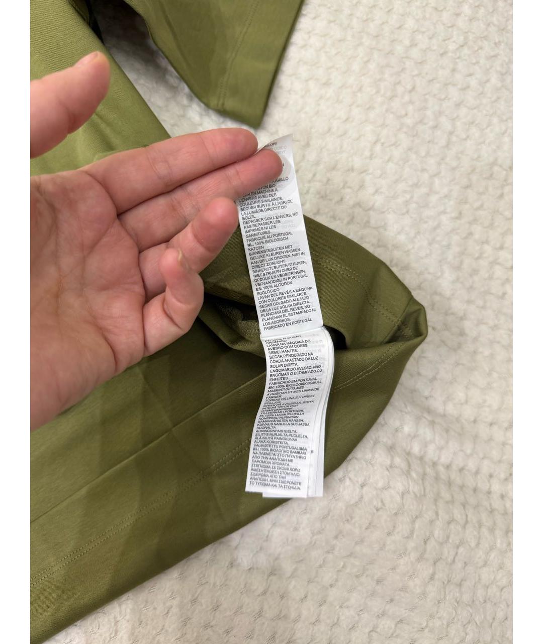 THE PANGAIA Хаки хлопковая футболка, фото 5