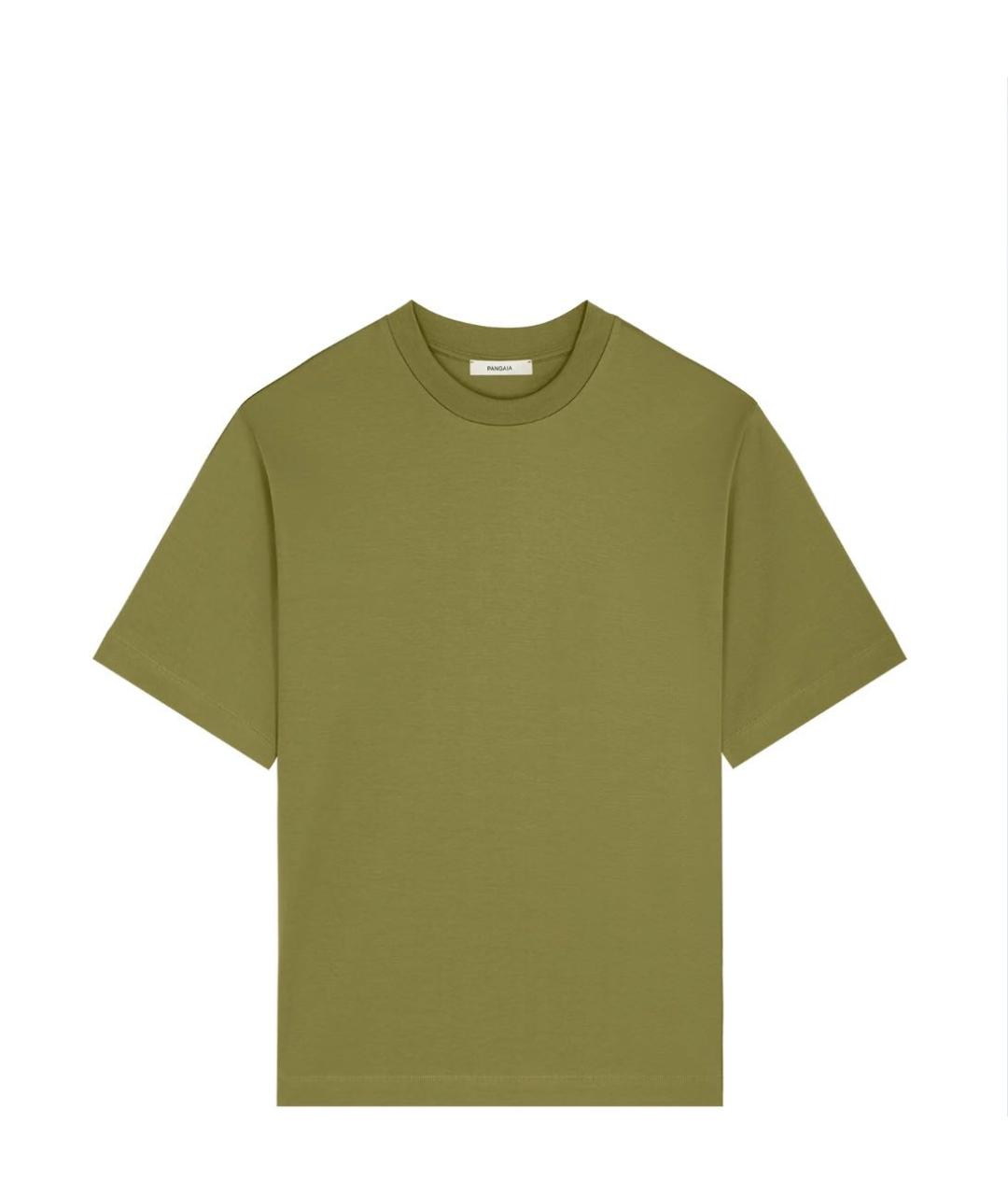 THE PANGAIA Хаки хлопковая футболка, фото 1