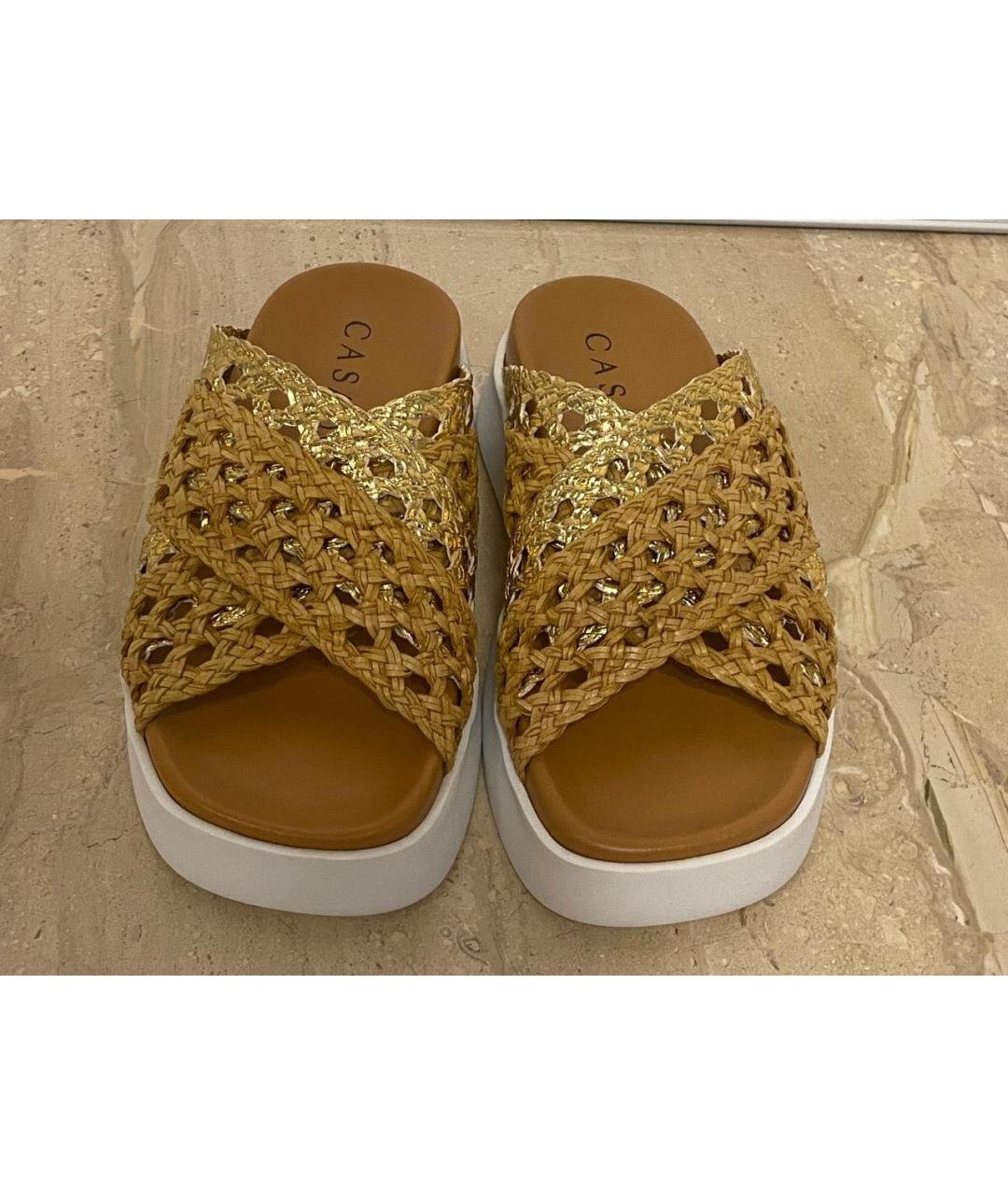 CASADEI Золотые шлепанцы, фото 4