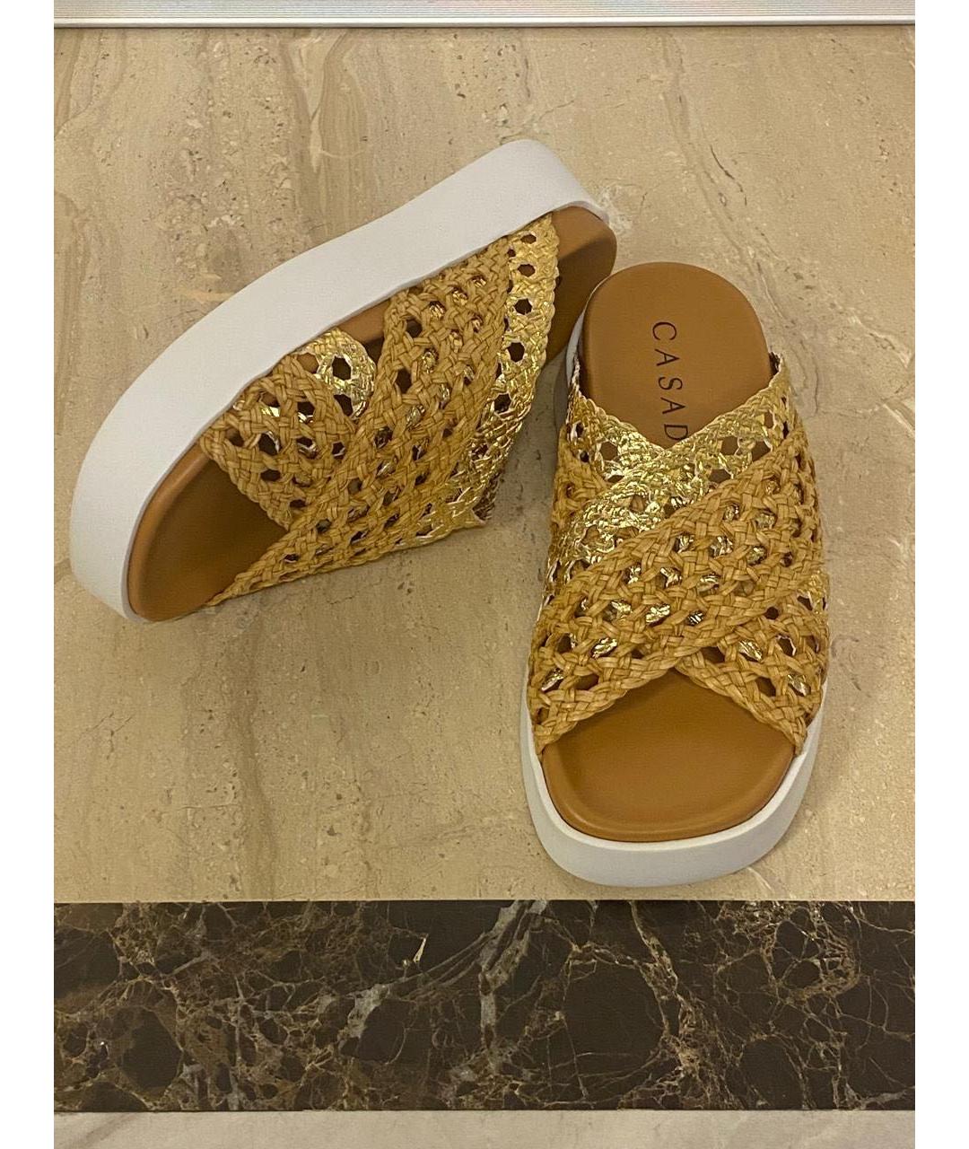 CASADEI Золотые шлепанцы, фото 2