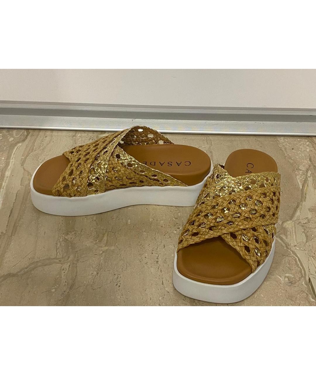 CASADEI Золотые шлепанцы, фото 3