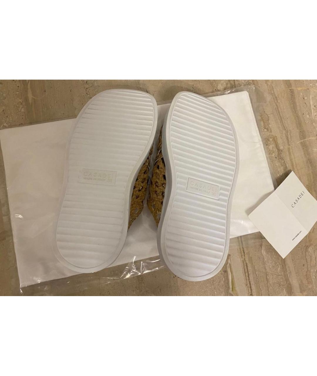 CASADEI Золотые шлепанцы, фото 7