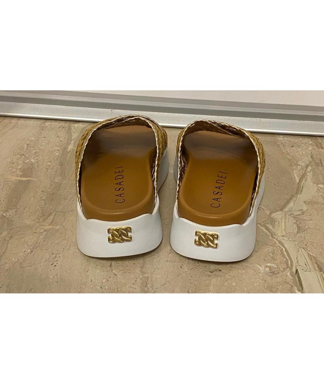 CASADEI Золотые шлепанцы, фото 6