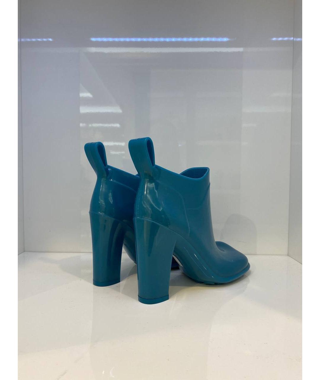 BOTTEGA VENETA Голубые резиновые ботинки, фото 4