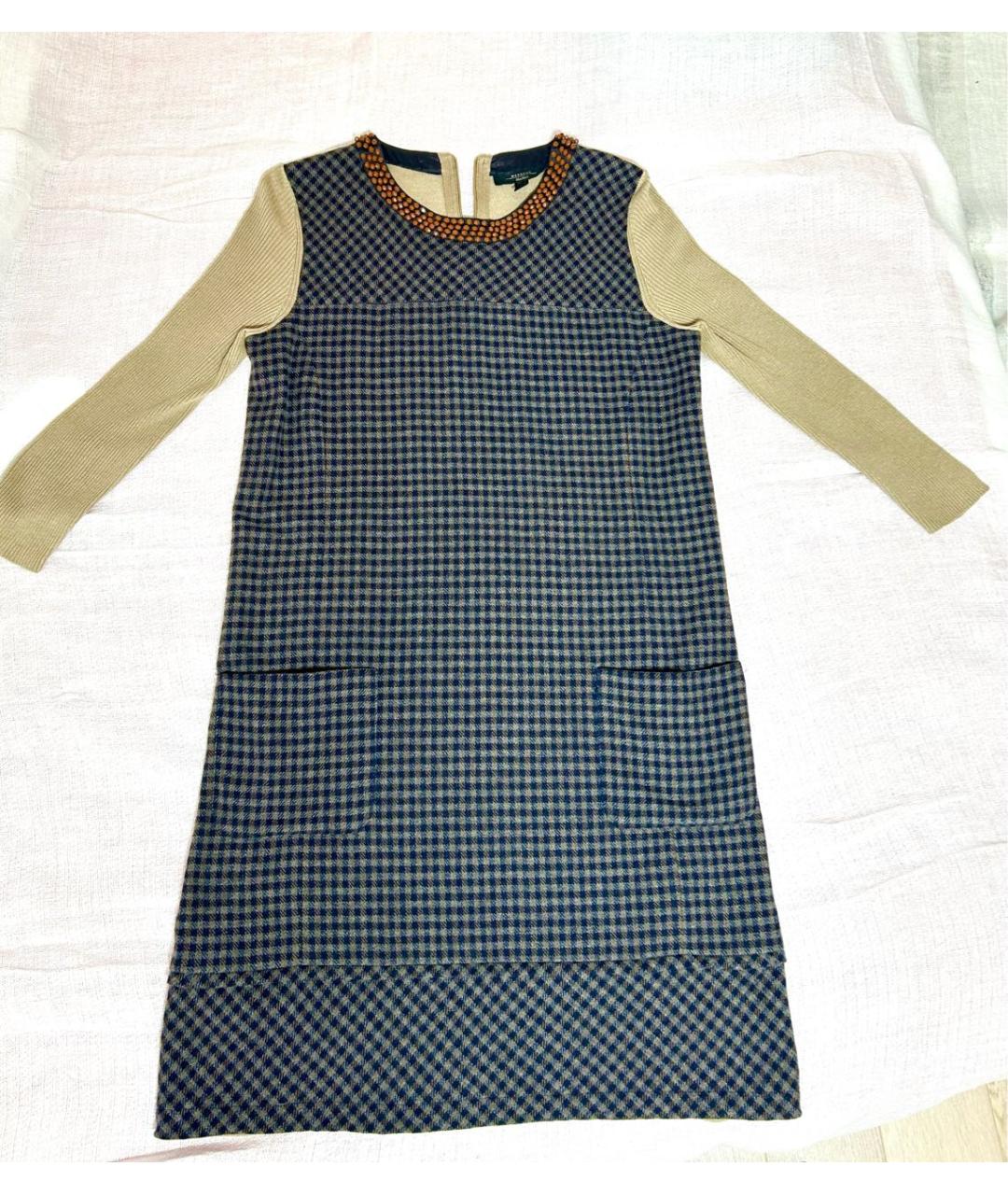 MAX MARA Бежевое шерстяное повседневное платье, фото 8