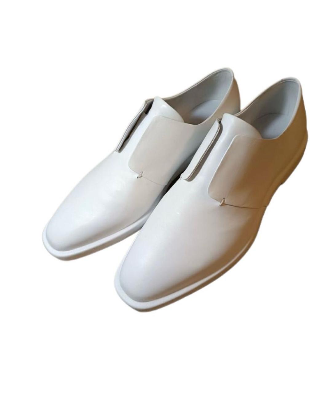 JIL SANDER Белые кожаные брогги и оксфорды, фото 3