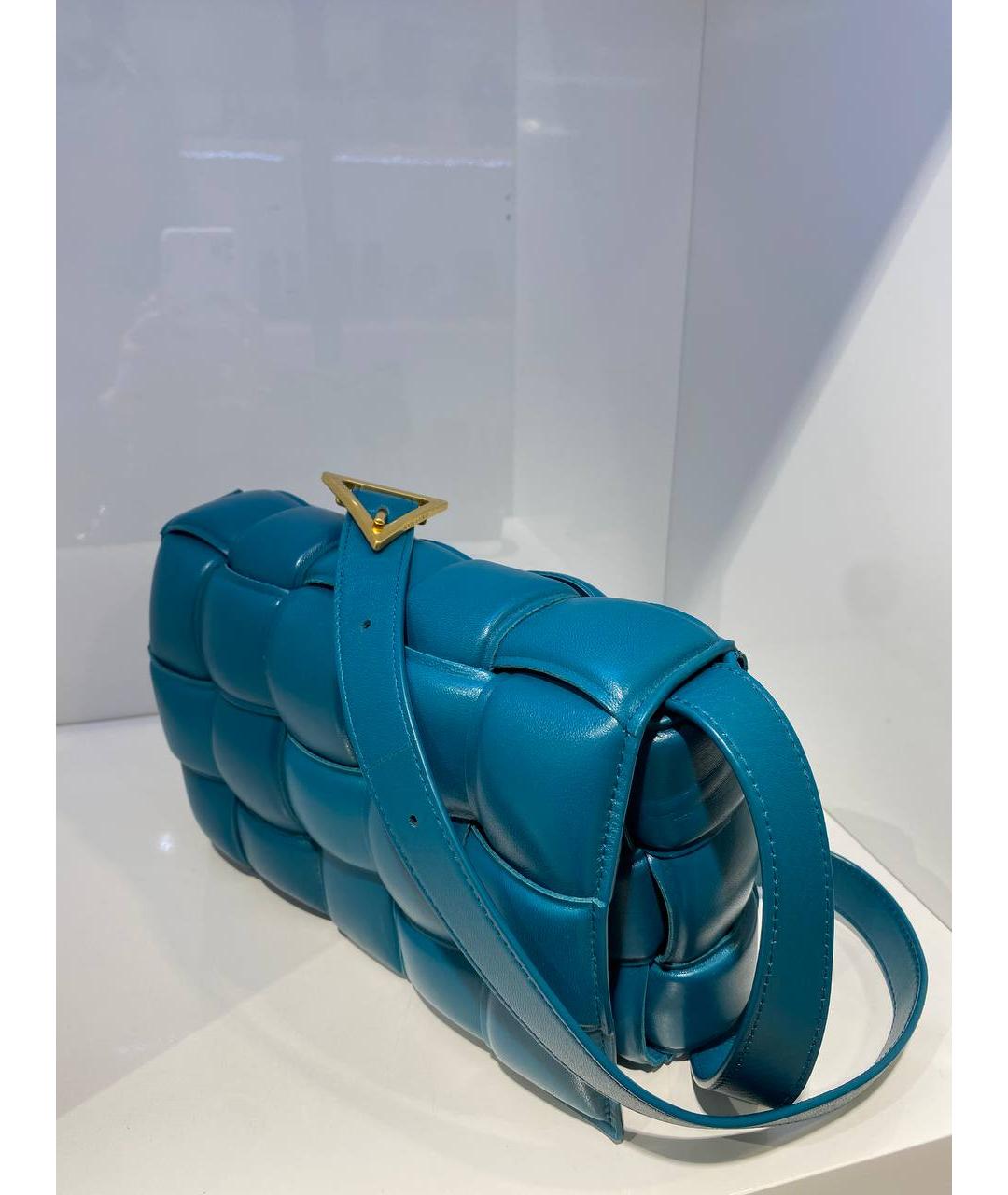 BOTTEGA VENETA Голубая кожаная сумка через плечо, фото 3