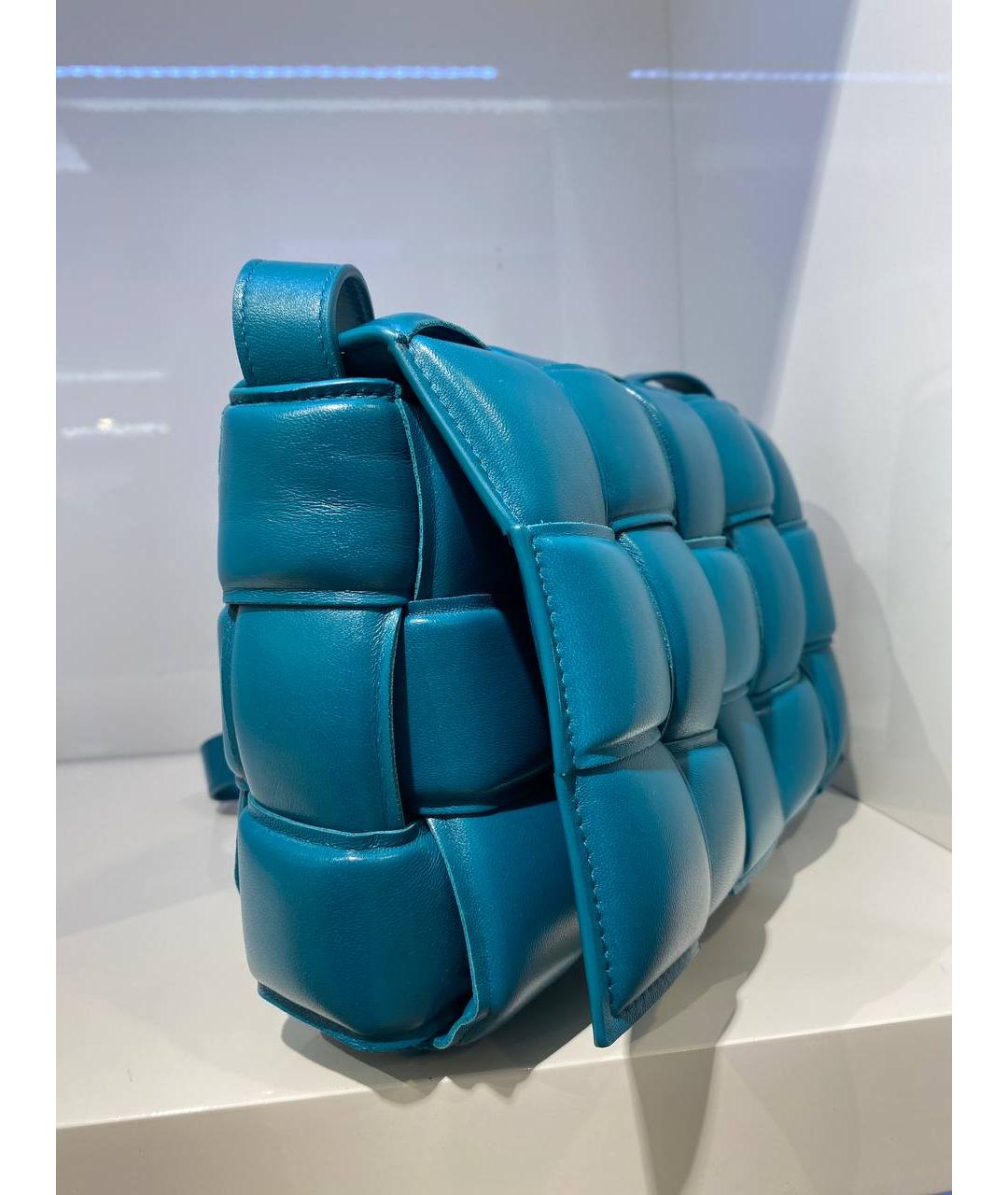 BOTTEGA VENETA Голубая кожаная сумка через плечо, фото 4