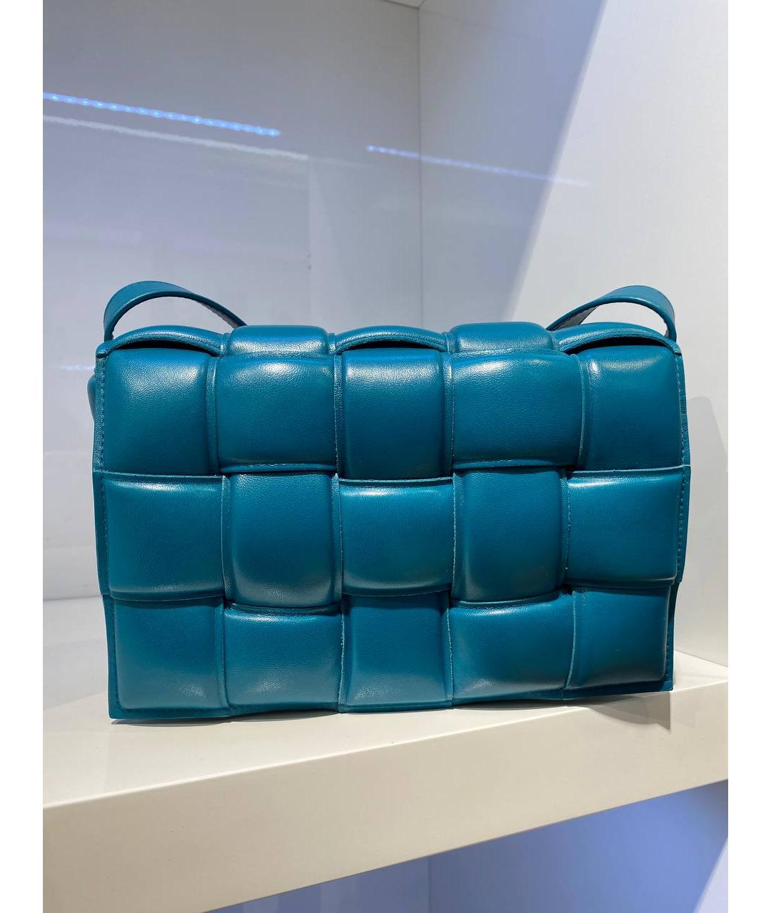 BOTTEGA VENETA Голубая кожаная сумка через плечо, фото 2