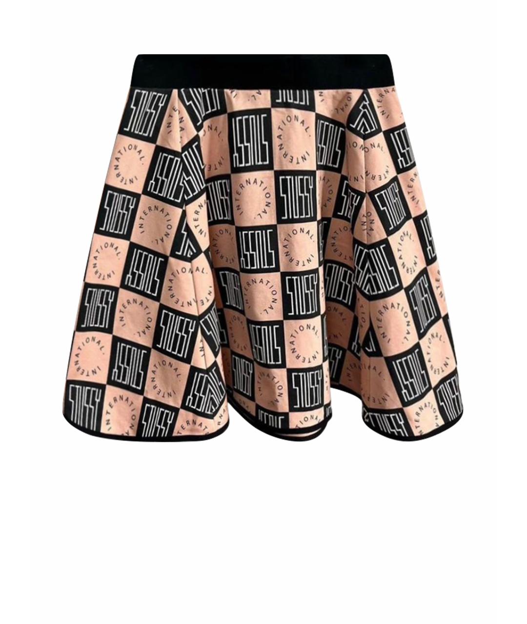 STUSSY Коралловая хлопковая юбка миди, фото 1