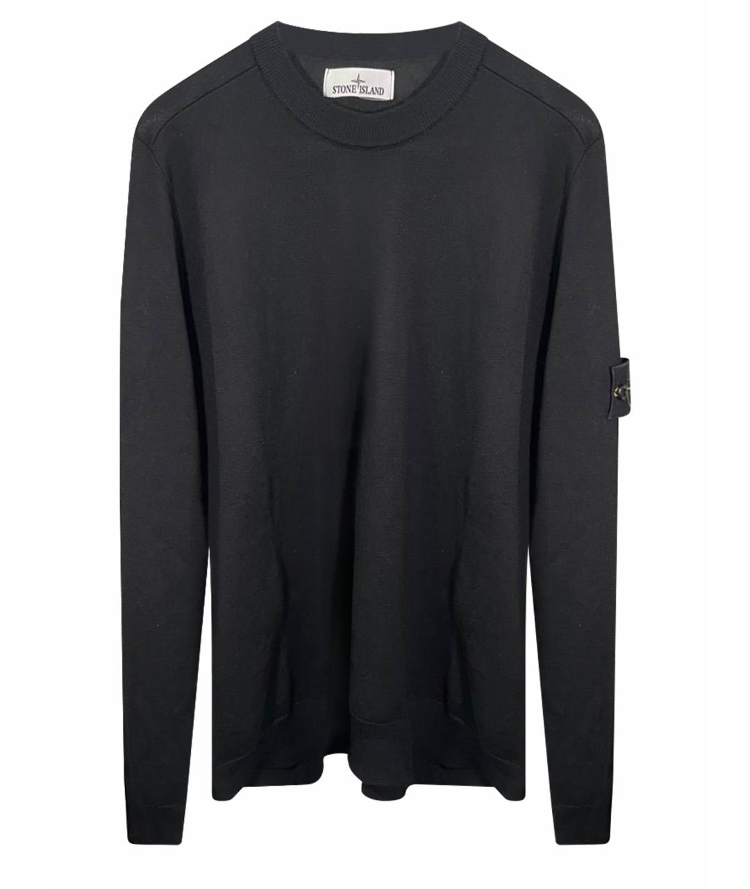 STONE ISLAND Черный хлопковый джемпер / свитер, фото 1