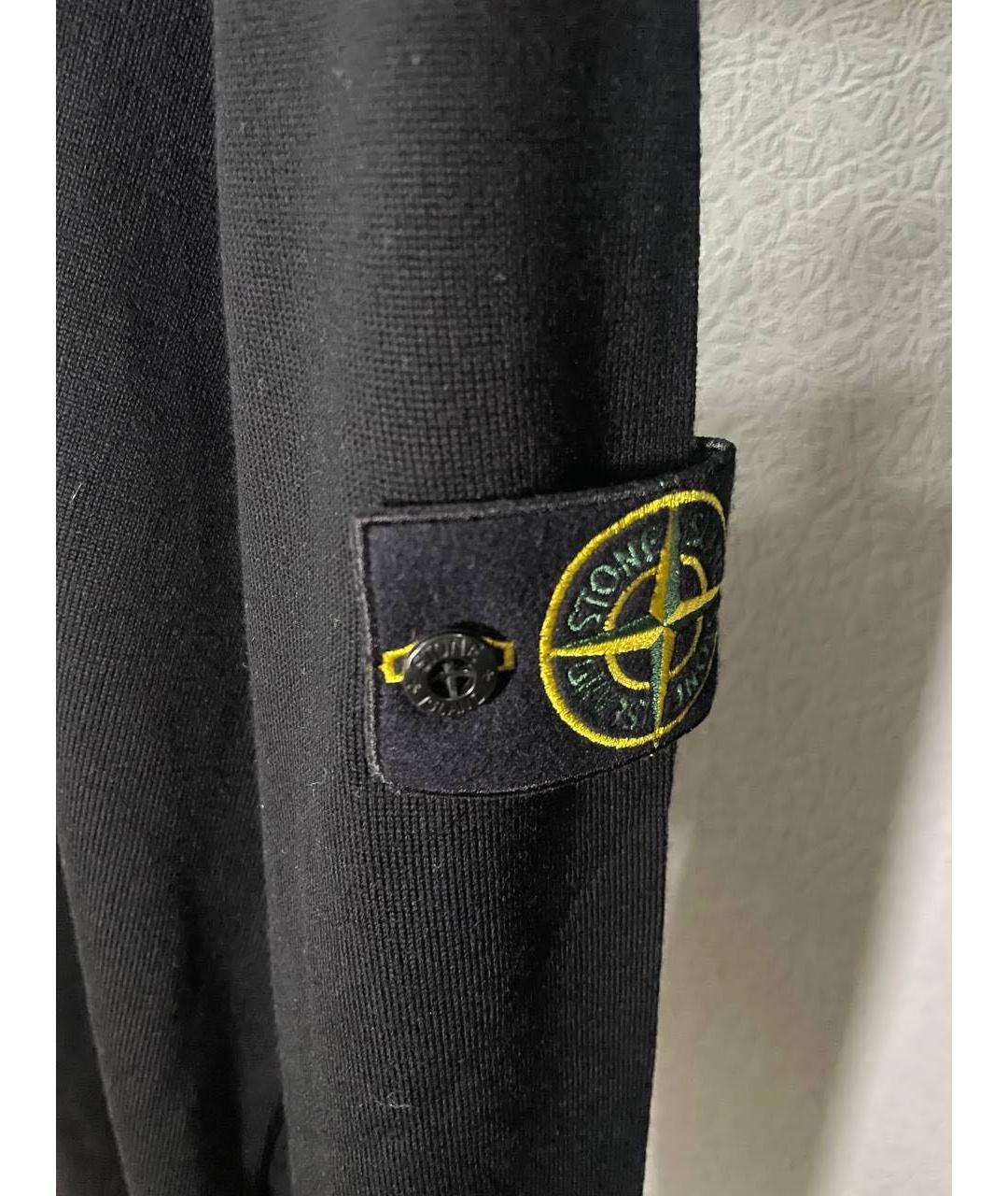 STONE ISLAND Черный хлопковый джемпер / свитер, фото 3