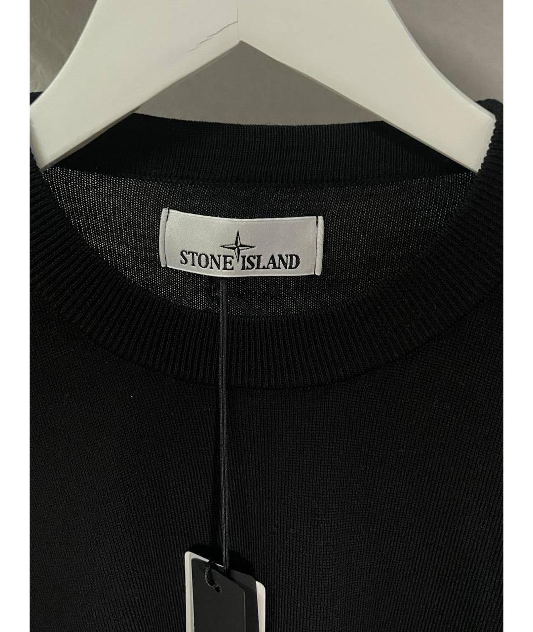 STONE ISLAND Черный хлопковый джемпер / свитер, фото 2