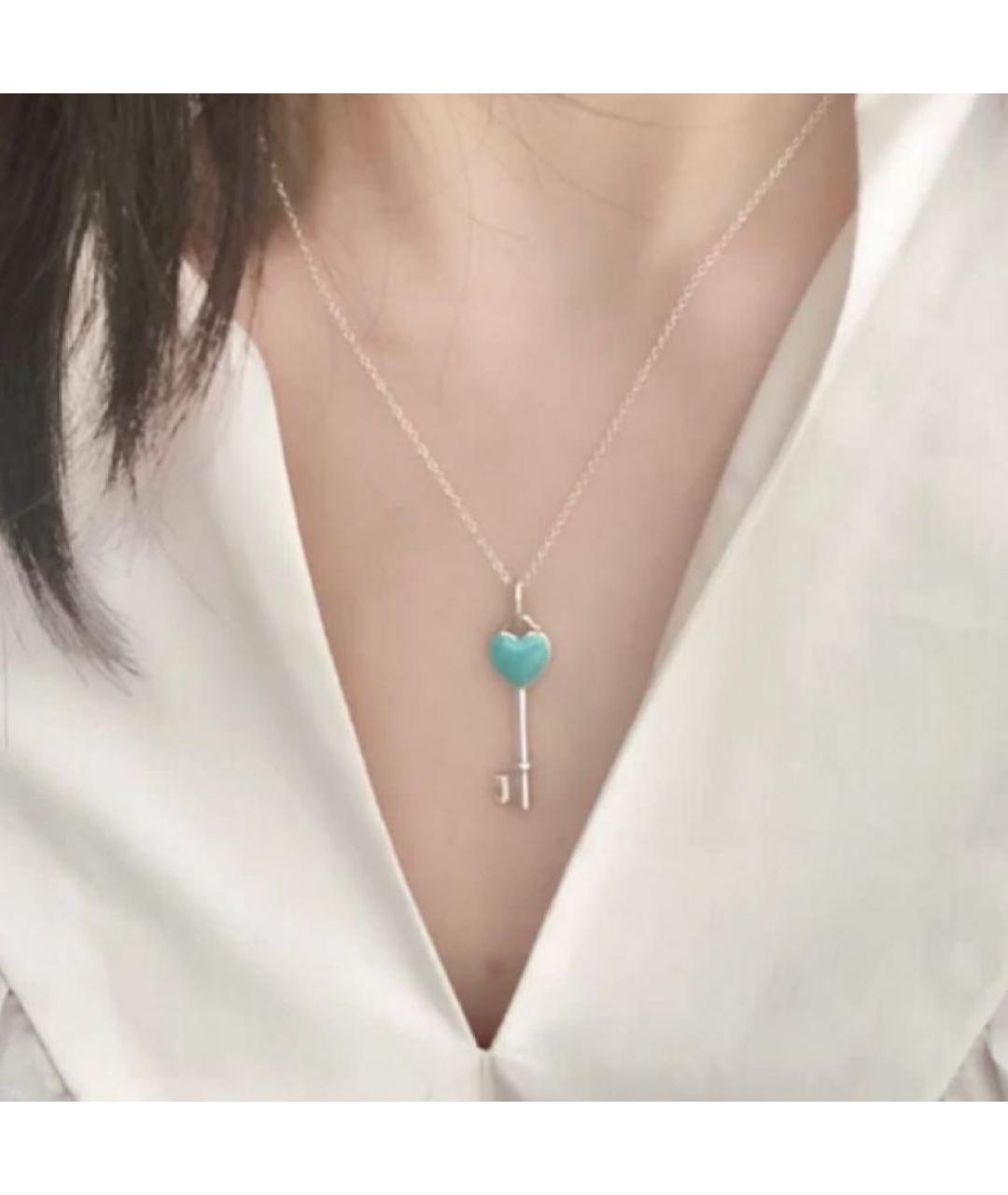 TIFFANY&CO Бирюзовый серебряный кулон, фото 4